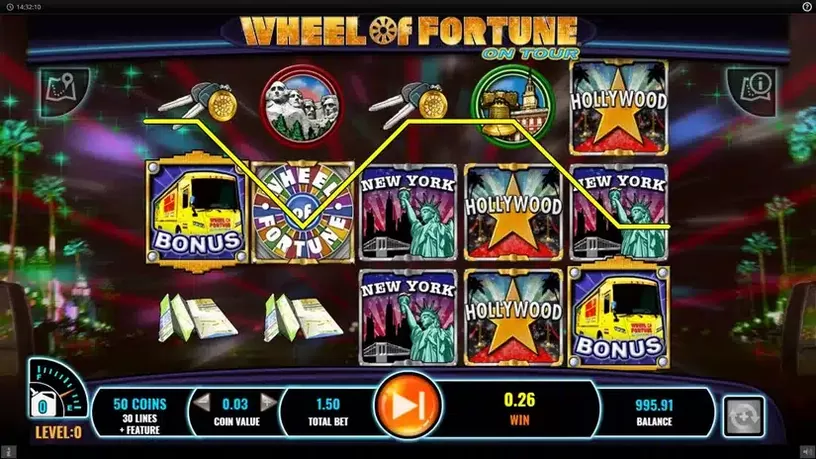 Wheel of Fortune on tour slot screenshot 2