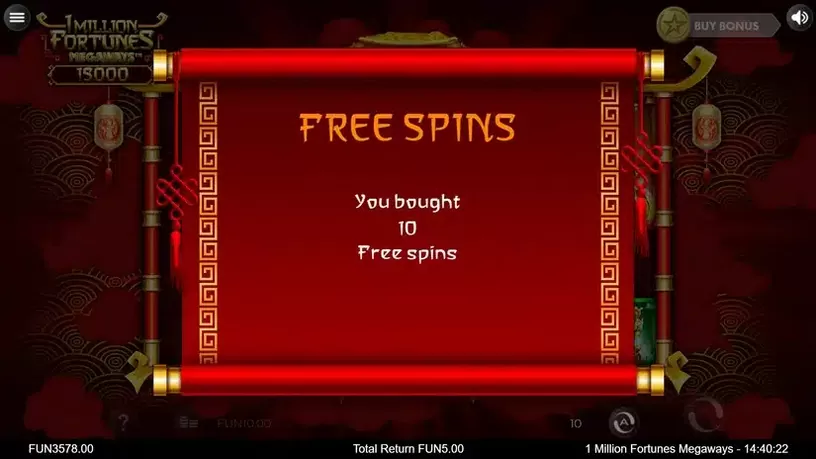 1 Million Fortunes Megaways slot screenshot 3