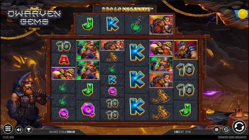 Dwarven Gems Megaways slot screenshot 1