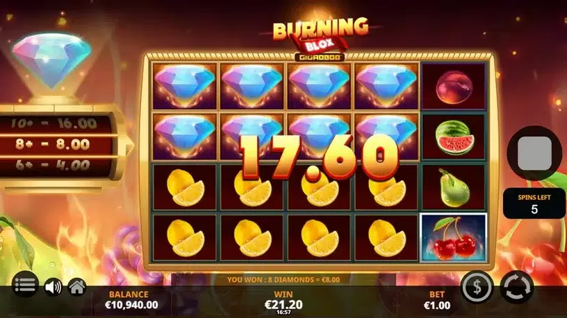 Burning Blox Gigablox slot screenshot 5