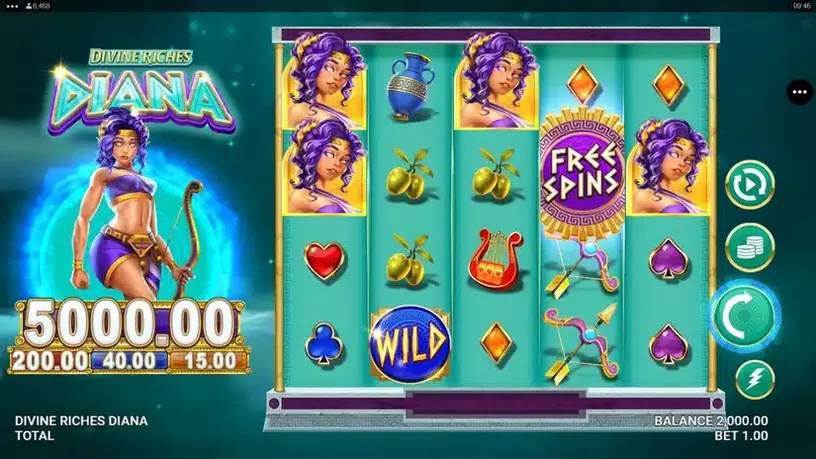 Divine Riches Diana slot screenshot 1