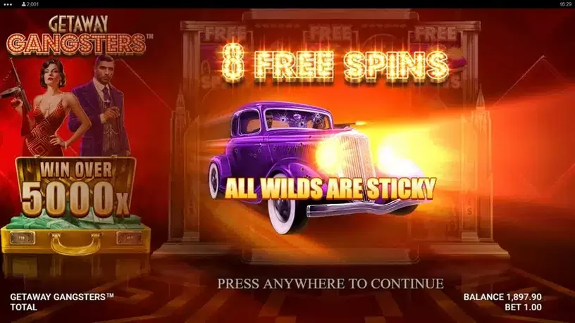 Getaway Gangsters slot screenshot 3