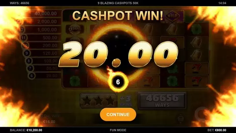 9 Blazing Cashpots 50K slot screenshot 4