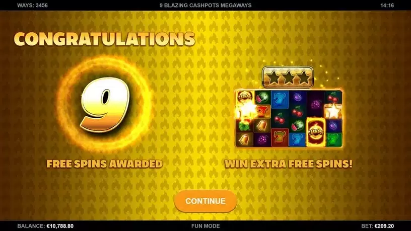 9 Blazing Cashpots Megaways slot screenshot 3