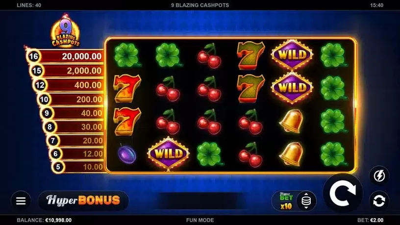 9 Blazing Cashpots slot screenshot 1