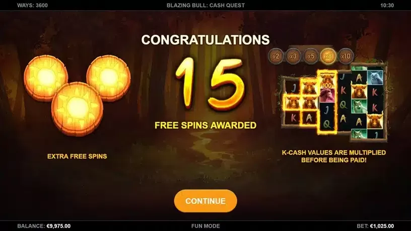 Blazing Bull: Cash Quest slot screenshot 3