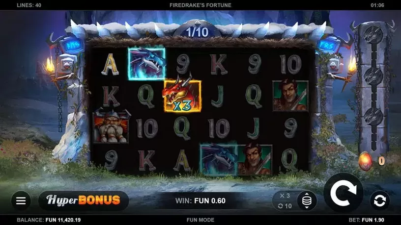 Firedrake’s Fortune slot screenshot 2