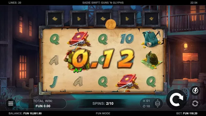 Sadie Swift: Guns’n Glyphs slot screenshot 3