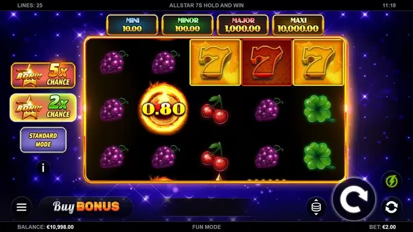 AllStar 7s Hold and Win slot screenshot 1