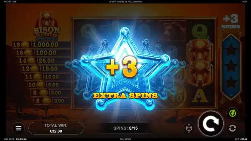 Bison Madness PrizeTower slot screenshot 5