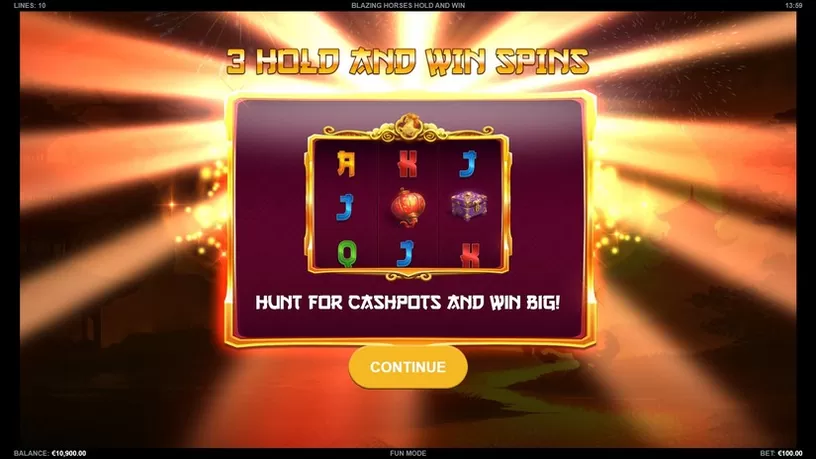 Blazing Horses Hold and Win slot screenshot 2
