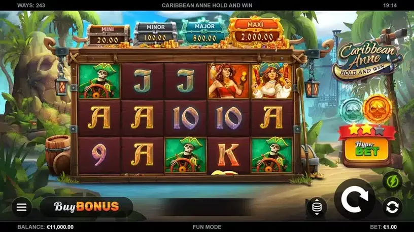 Caribbean Anne Hold and Win slot screenshot 1