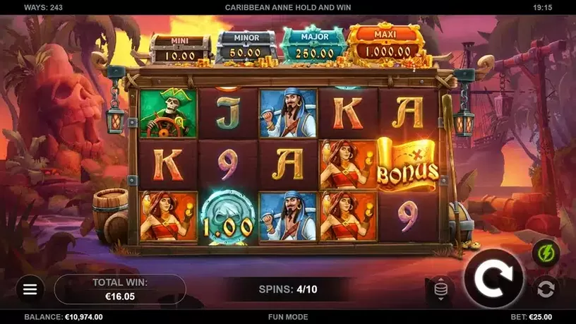 Caribbean Anne Hold and Win slot screenshot 5