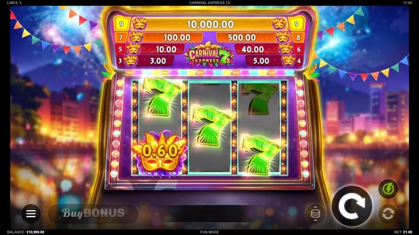 Carnival Express 7s slot screenshot 1