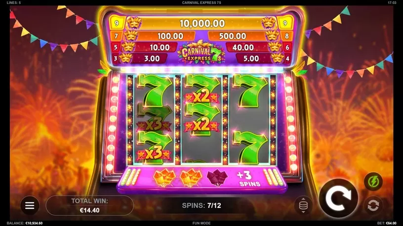 Carnival Express 7s slot screenshot 5