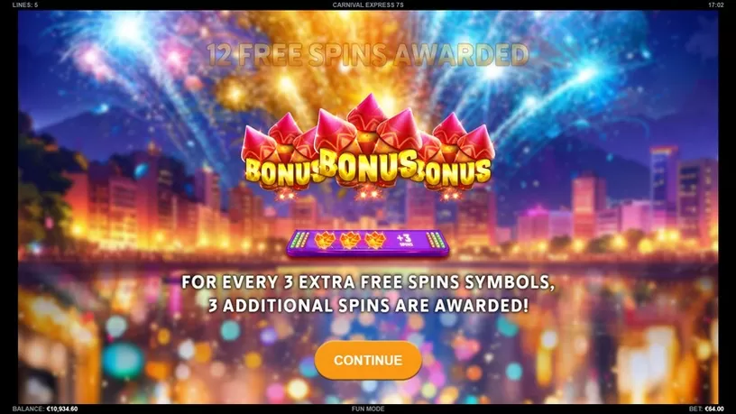 Carnival Express 7s slot screenshot 2