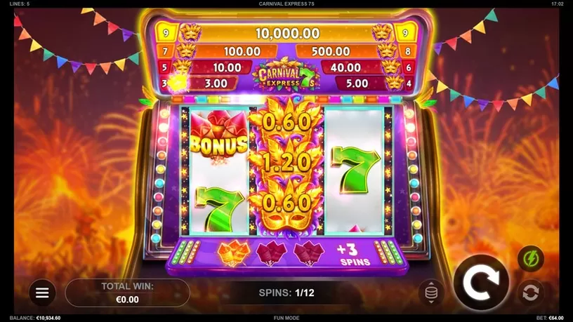 Carnival Express 7s slot screenshot 3