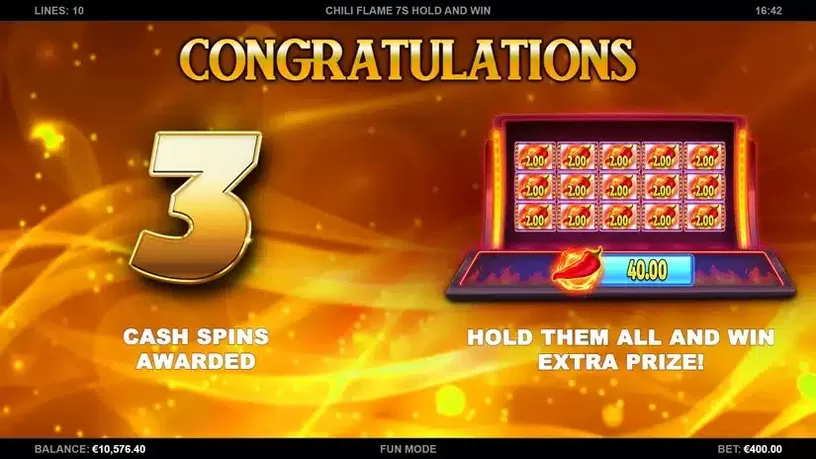 Chili Flame 7s Hold and Win slot screenshot 2