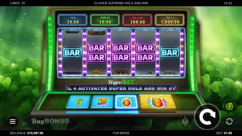 Clover Supreme Hold and Win slot screenshot 2
