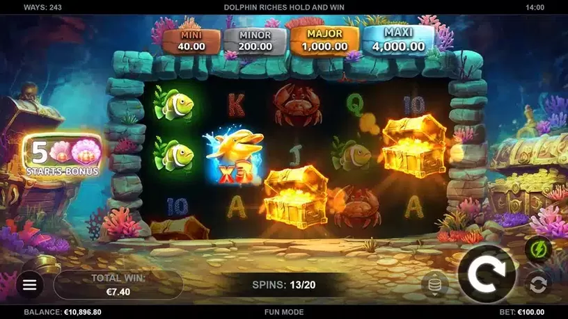 Dolphin Riches Hold and Win slot screenshot 4