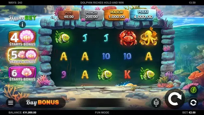 Dolphin Riches Hold and Win slot screenshot 1