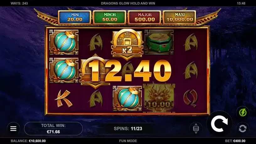 Dragons Glow Hold and Win slot screenshot 5