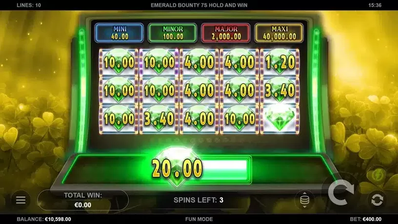 Emerald Bounty 7s Hold and Win slot screenshot 5