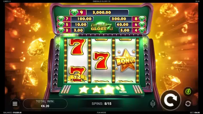 Emerald Glory 7s slot screenshot 6