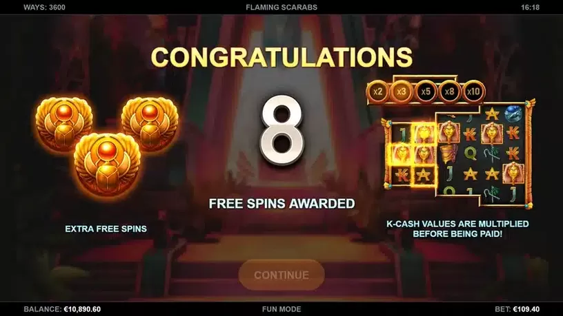 Flaming Scarabs slot screenshot 2