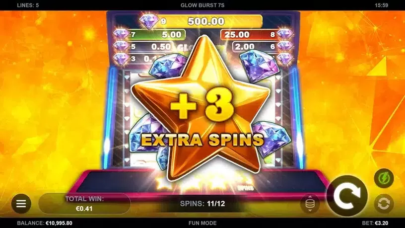 Glow Burst 7s slot screenshot 4