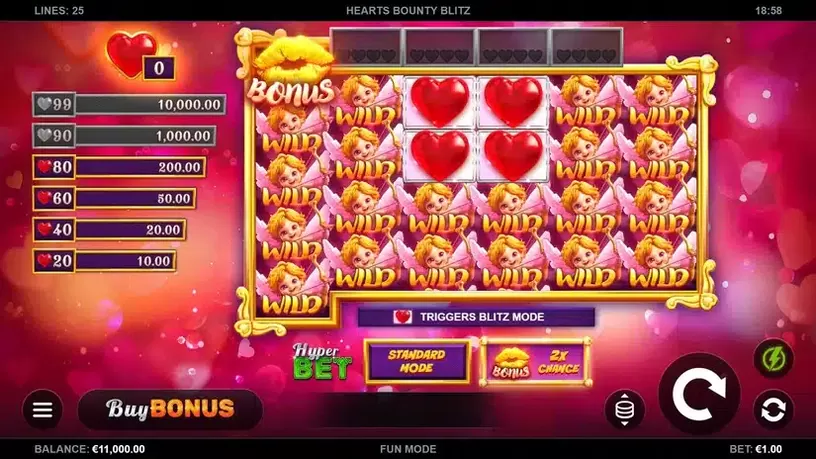 Hearts Bounty Blitz slot screenshot 1