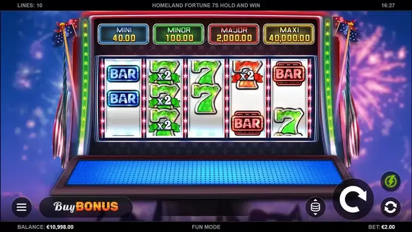 Homeland Fortune 7s Hold and Win slot screenshot 1