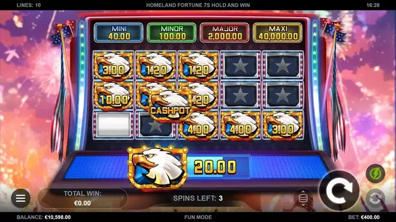 Homeland Fortune 7s Hold and Win slot screenshot 4