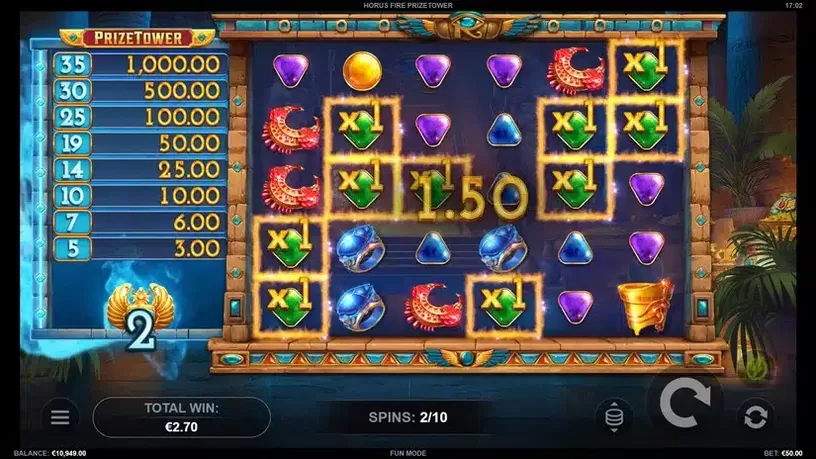 Horus Fire PrizeTower slot screenshot 3