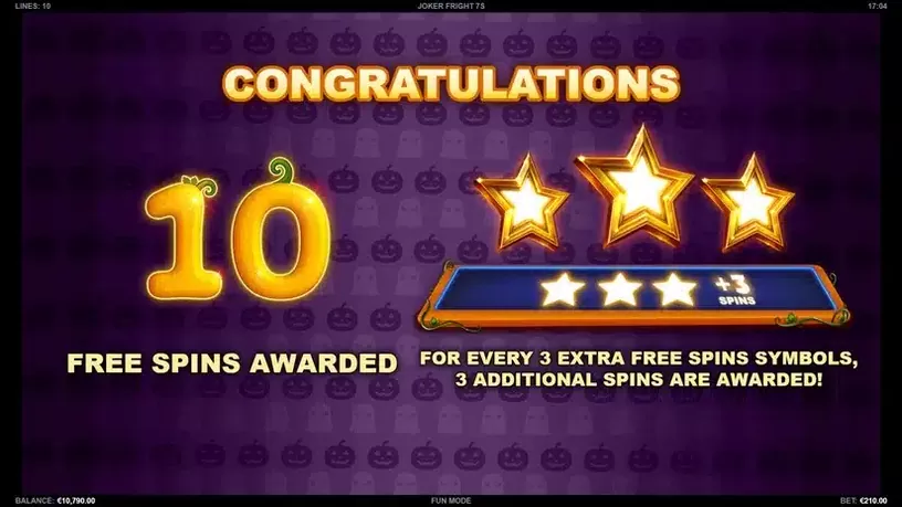 Joker Fright 7s slot screenshot 2