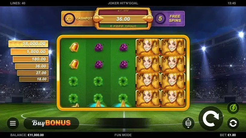 Joker Hit ‘n’ Goal slot screenshot 1