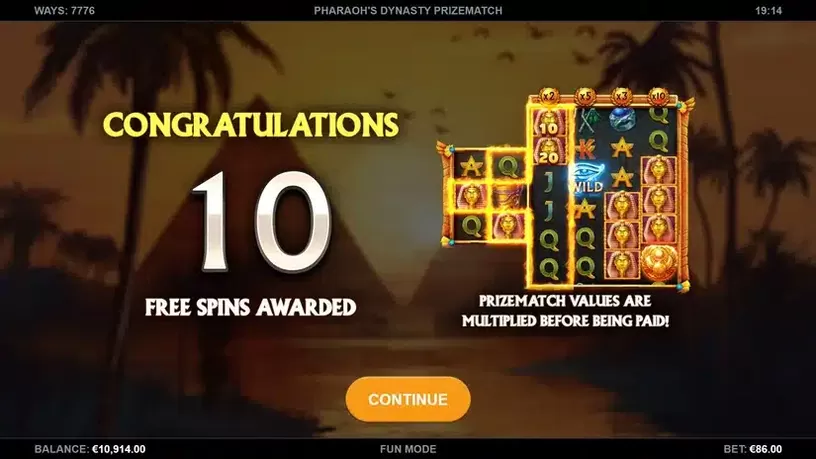 Pharaoh’s Dynasty PrizeMatch slot screenshot 2