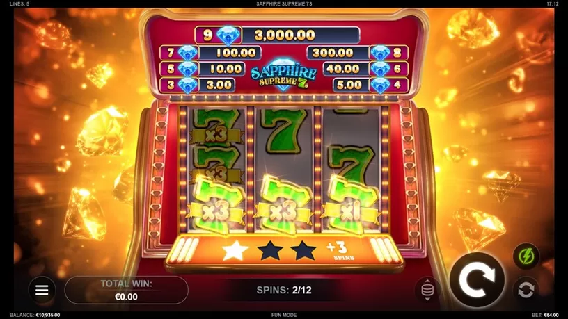 Sapphire Supreme 7s slot screenshot 3