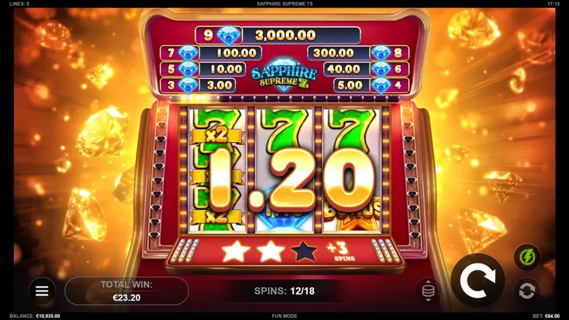 Sapphire Supreme 7s slot screenshot 5
