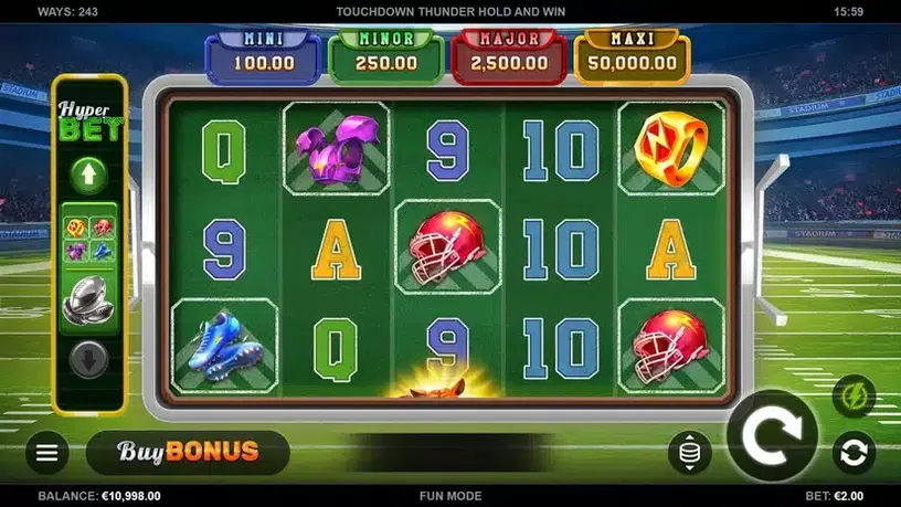 Touchdown Thunder Hold and Win slot screenshot 1