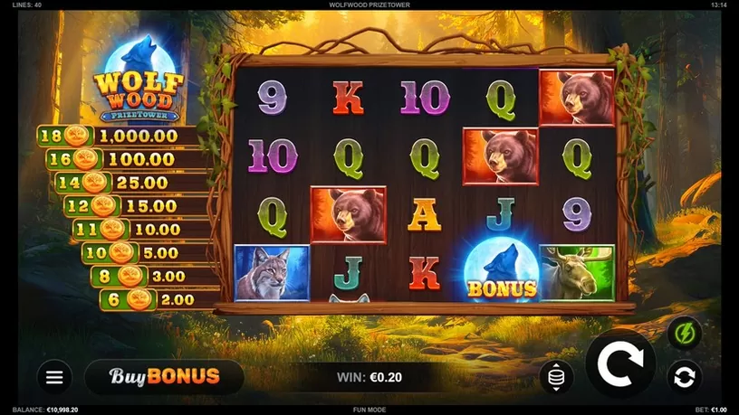 WolfWood PrizeTower slot screenshot 1