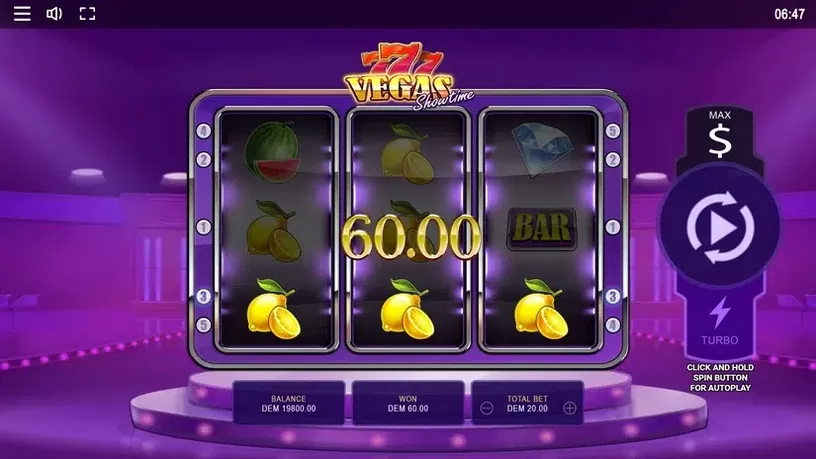 Vegas Showtime slot screenshot 4