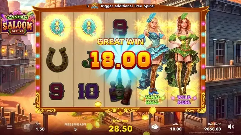 Cancan Saloon Deluxe slot screenshot 5