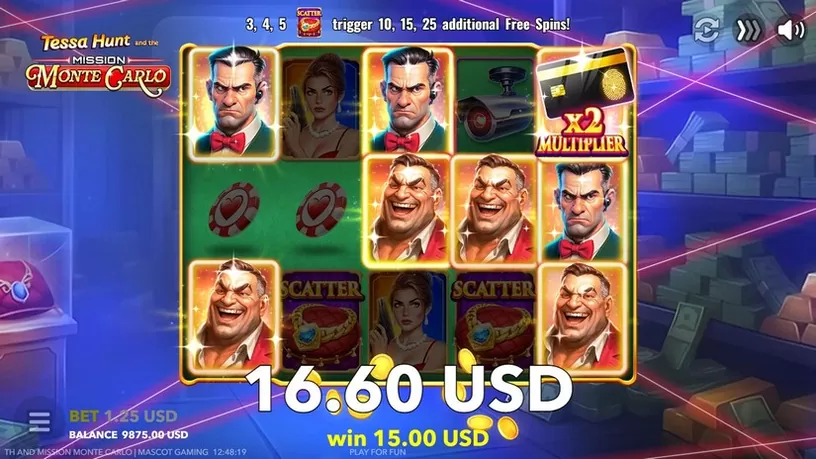 Tessa Hunt and the Mission Monte Carlo slot screenshot 4