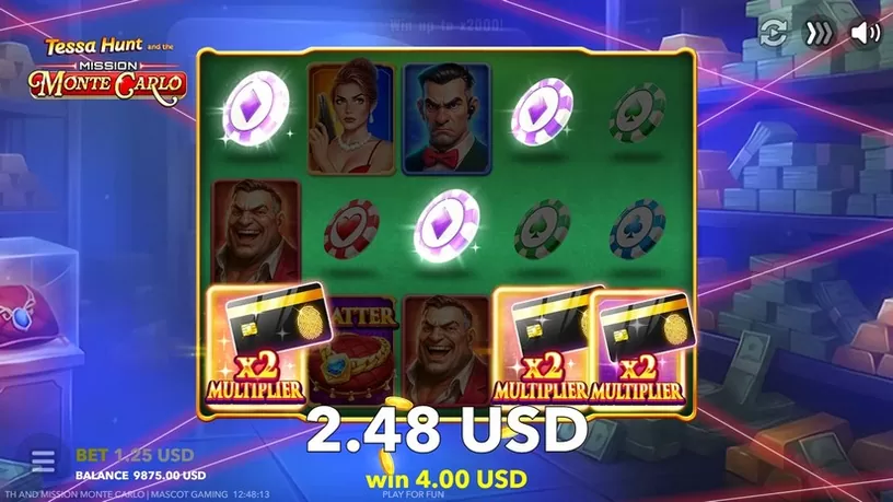 Tessa Hunt and the Mission Monte Carlo slot screenshot 3