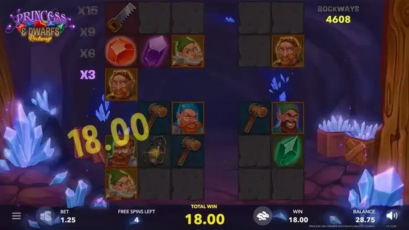The Princess & Dwarfs: Rockways slot screenshot 3