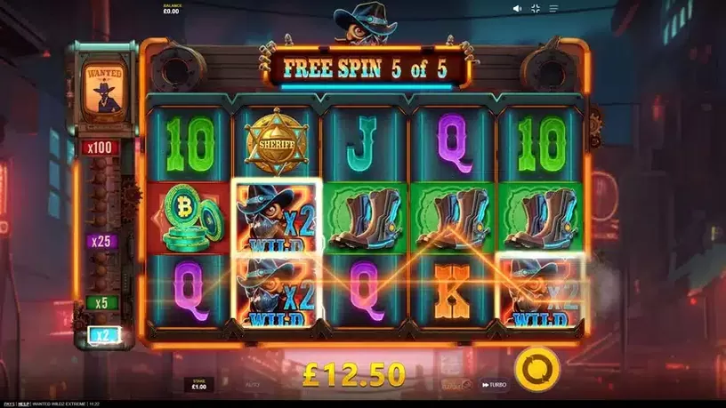 Wanted Wildz Extreme slot screenshot 5