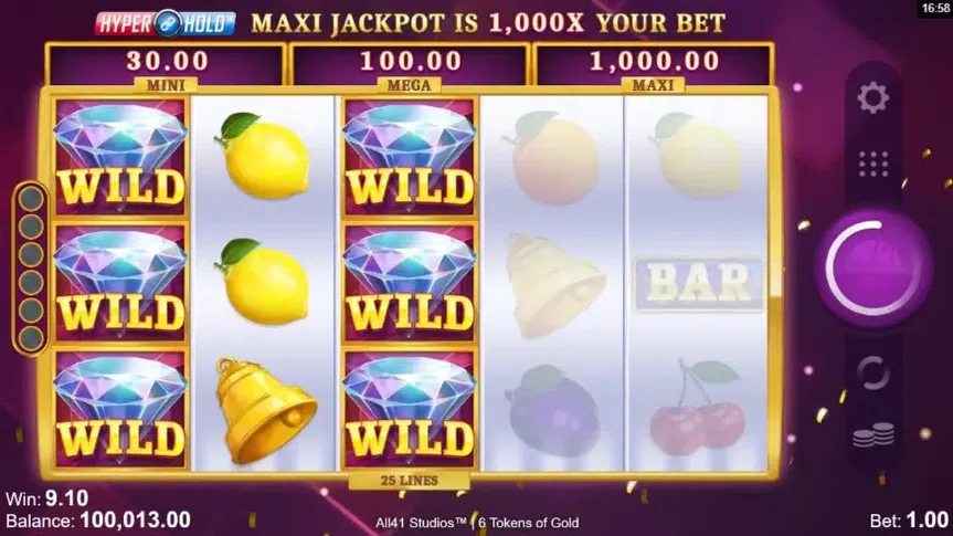 6 Tokens of Gold slot screenshot 2