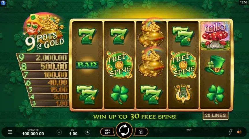 9 Pots of Gold slot screenshot 1