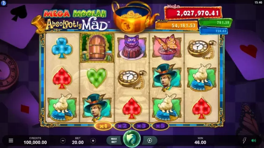 Absolootly Mad: Mega Moolah slot screenshot 1